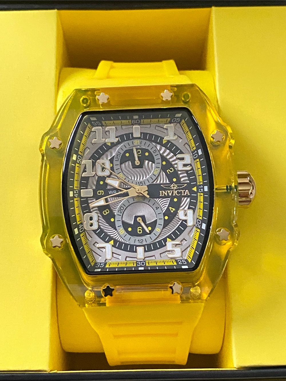 Invicta NEW Racing Cyclone 48.5 mm Men’s Yellow Watch